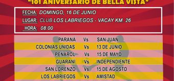  13° Torneo Integración de Fútbol, COPA “ 101 ANIVERSARIO DE BELLA VISTA”